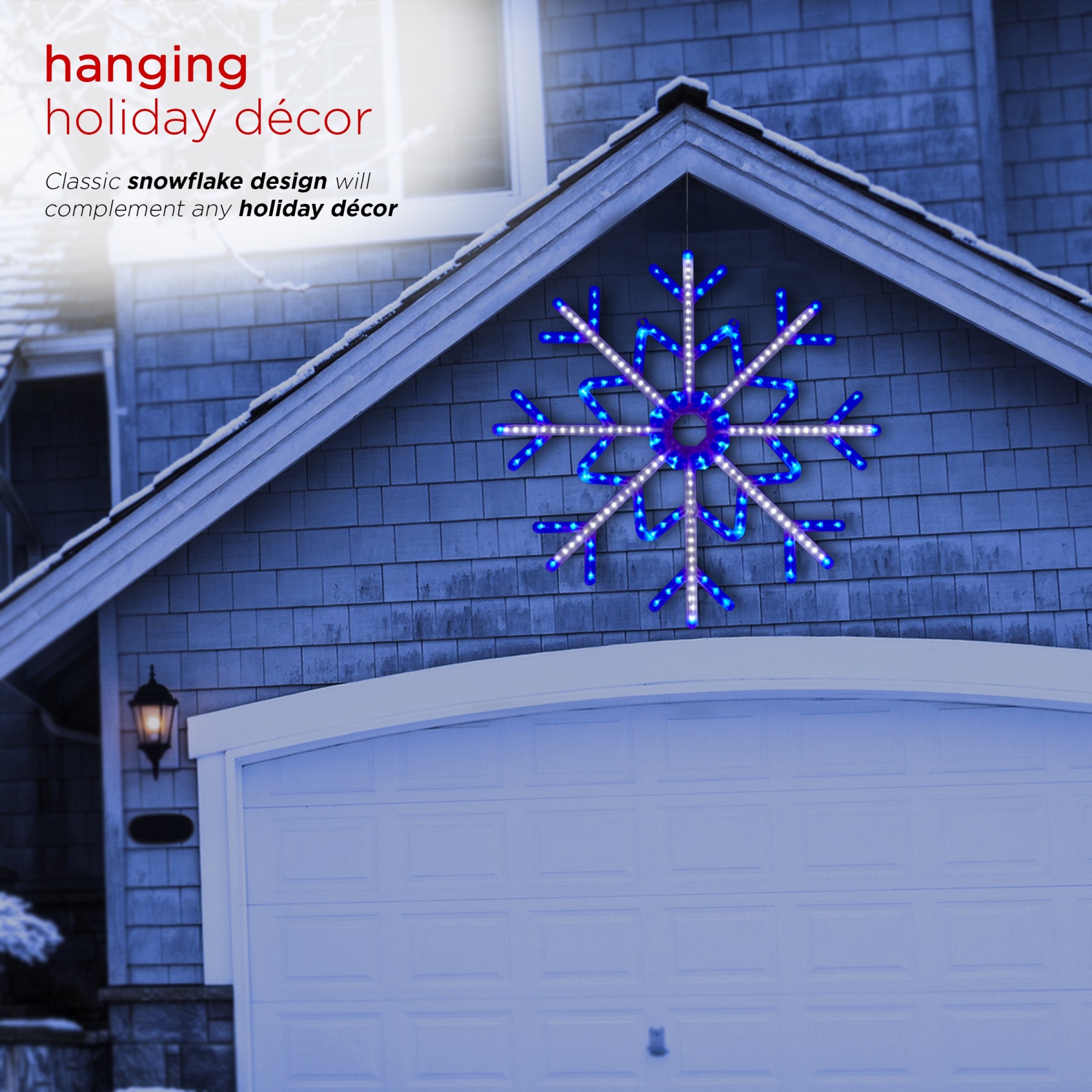 Snowflake Décor w/ 128 Blue and 256 White LED Motion Lights