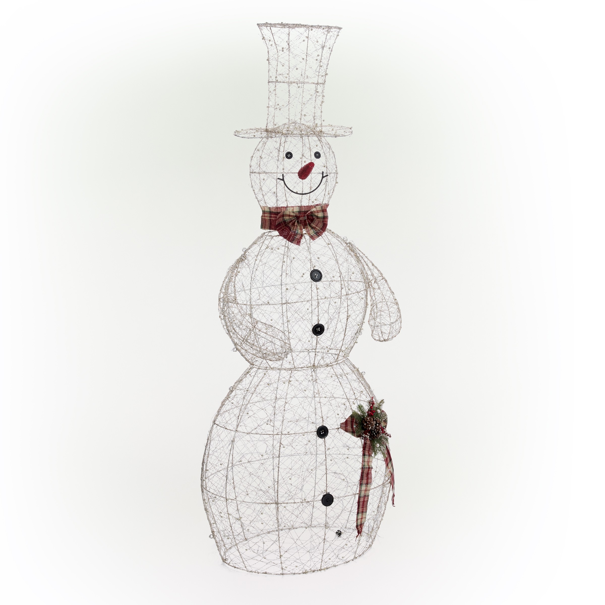 Gold Wire Snowman Décor with 100 Warm White LED Lights -XLrg