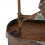 RUSTIC METAL WATER SPOUT AND WATERING CANS FOUNTAIN
